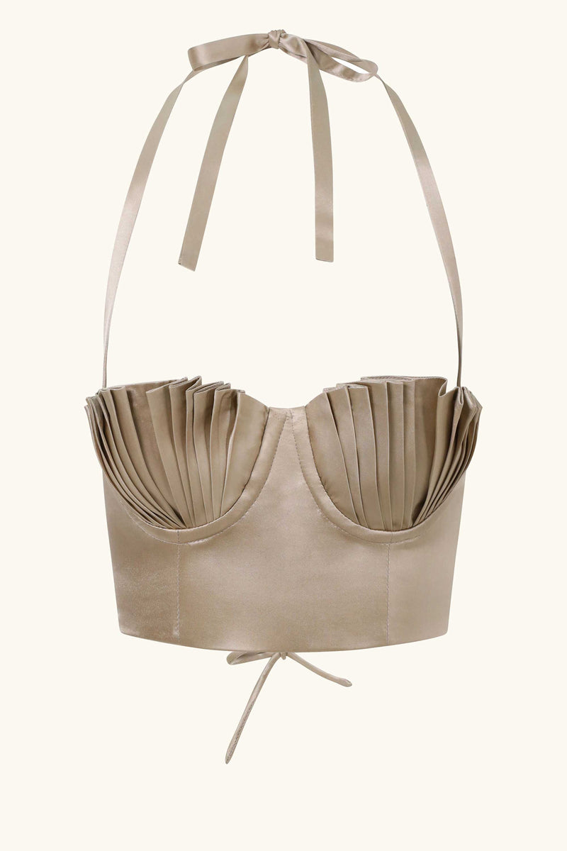 Dido Bustier Chinchilla Gold Silk – Idáh