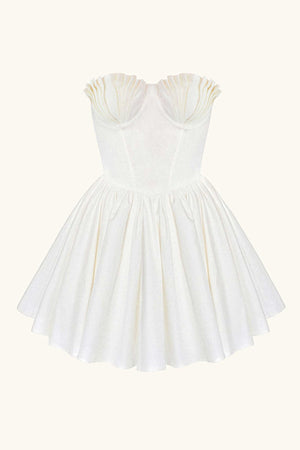 Seashell Flare Dress Ivory White