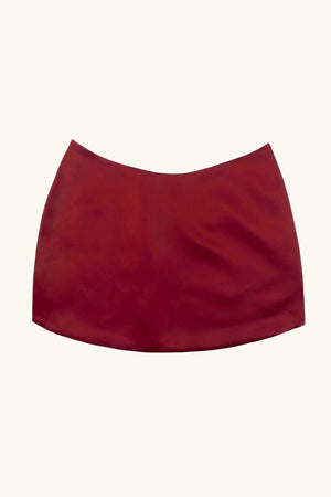 Dawn Mini Skirt ~ Cherry Red Silk