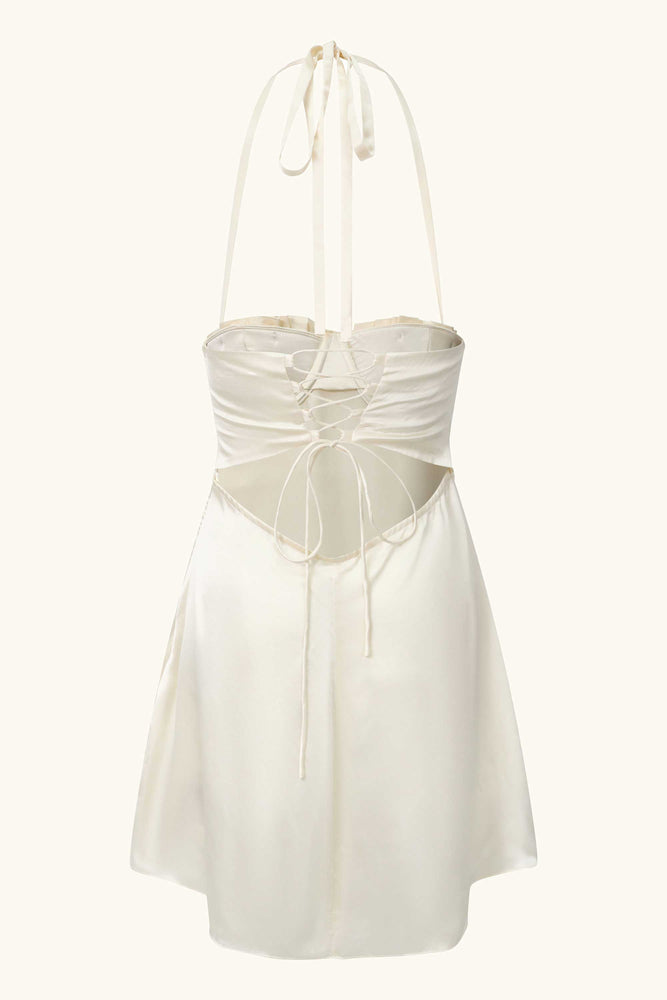 
            
                Charger l&amp;#39;image dans la galerie, Soleil Silk Mini Dress ~ Ivory
            
        