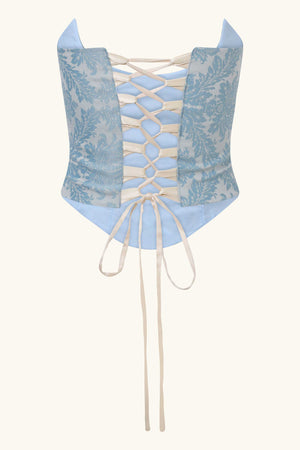 Niara Corset  ~ Blue Brocade