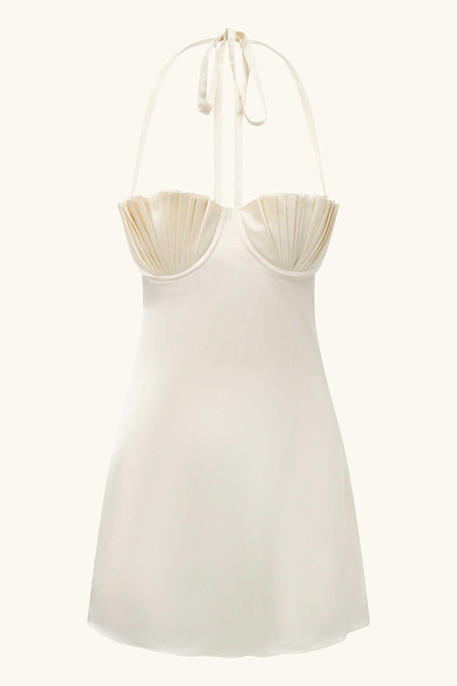 Soleil Silk Mini Dress ~ Ivory