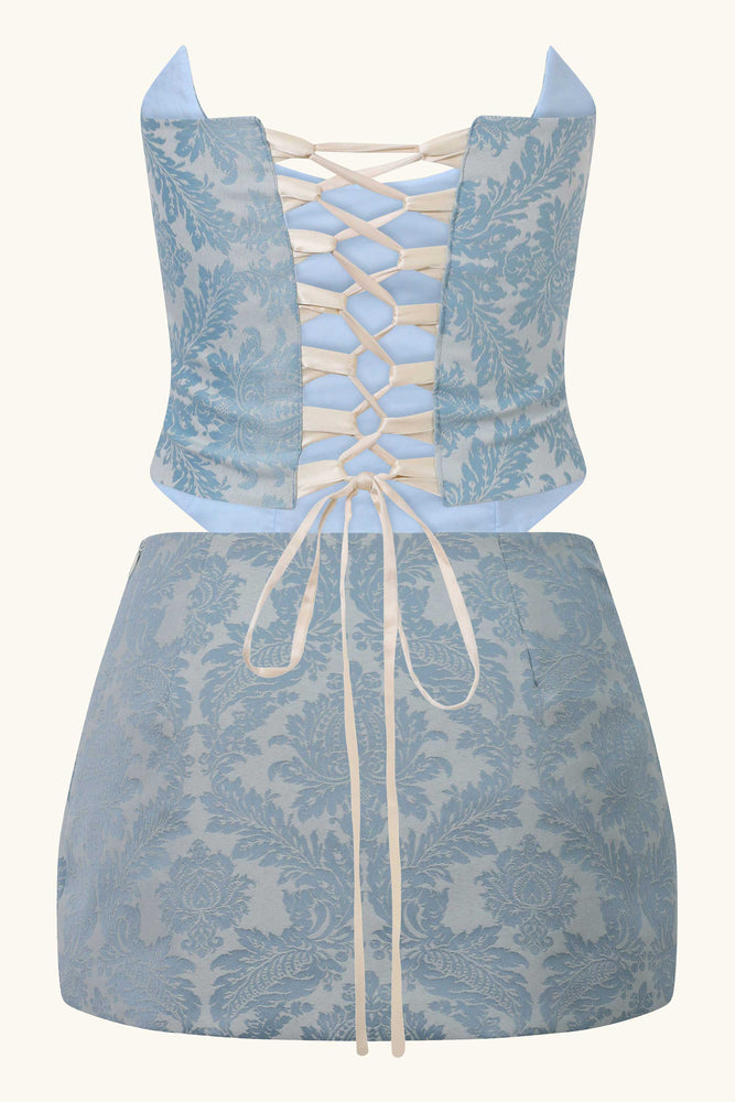 Niara Set Blue Brocade ~ Rental