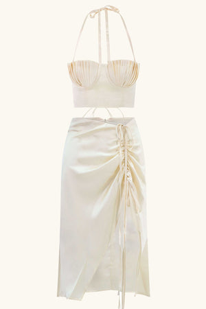 Dido & Amadi Silk Midi Set Ivory White