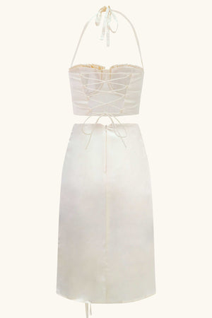 Dido & Amadi Silk Midi Set Ivory White