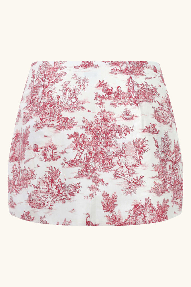 Dawn Mini Skirt ~ Red Toile