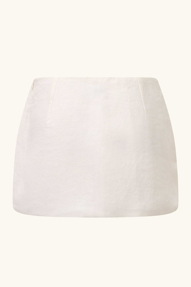 Dawn Mini Skirt ~ Ivory Linen