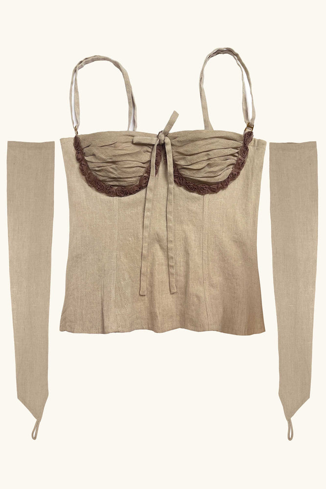 Amira Bustier Natural & Iris Gloves