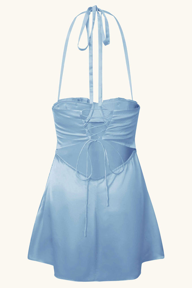 Soleil Silk Mini Dress ~ Cinderella Blue Idh Soleil Silk Mini Dress ~ Cinderella Blue Idh