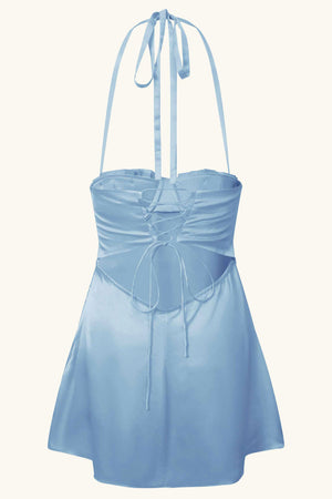 Soleil Silk Mini Dress ~ Cinderella Blue Idh Soleil Silk Mini Dress ~ Cinderella Blue Idh