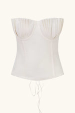 Seashell Corset Ivory White Linen