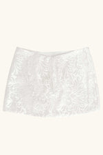 Dawn Mini Skirt ~ White Crepe Damask