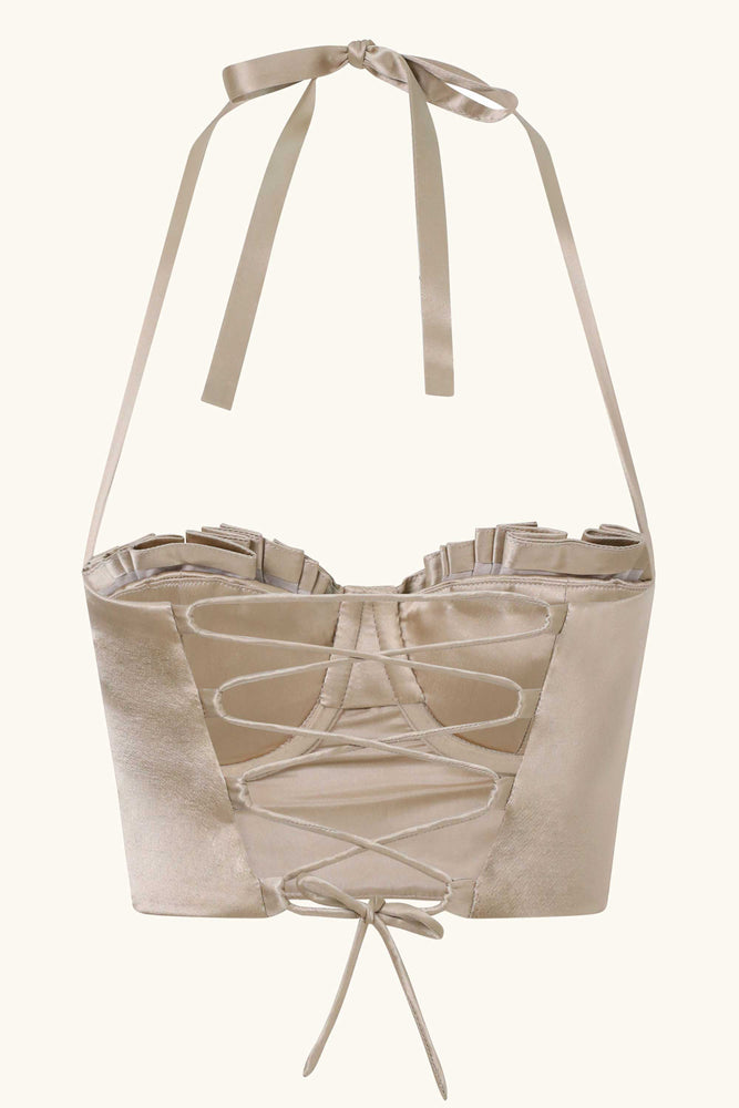 Dido Bustier Chinchilla Gold Silk