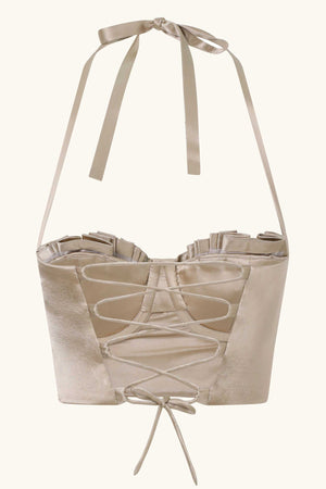 Dido Bustier Chinchilla Gold Silk
