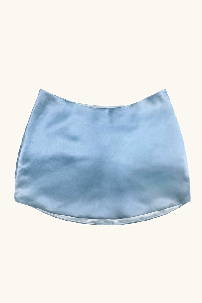 Dawn Mini Skirt ~ Cinderella Blue Silk