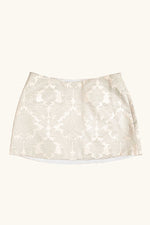 Dawn Mini Skirt ~ Ivory Brocade