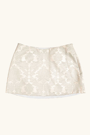 Dawn Mini Skirt ~ Ivory Brocade