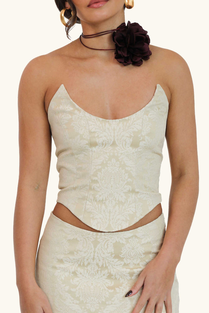 Niara Corset  ~ Ivory Brocade