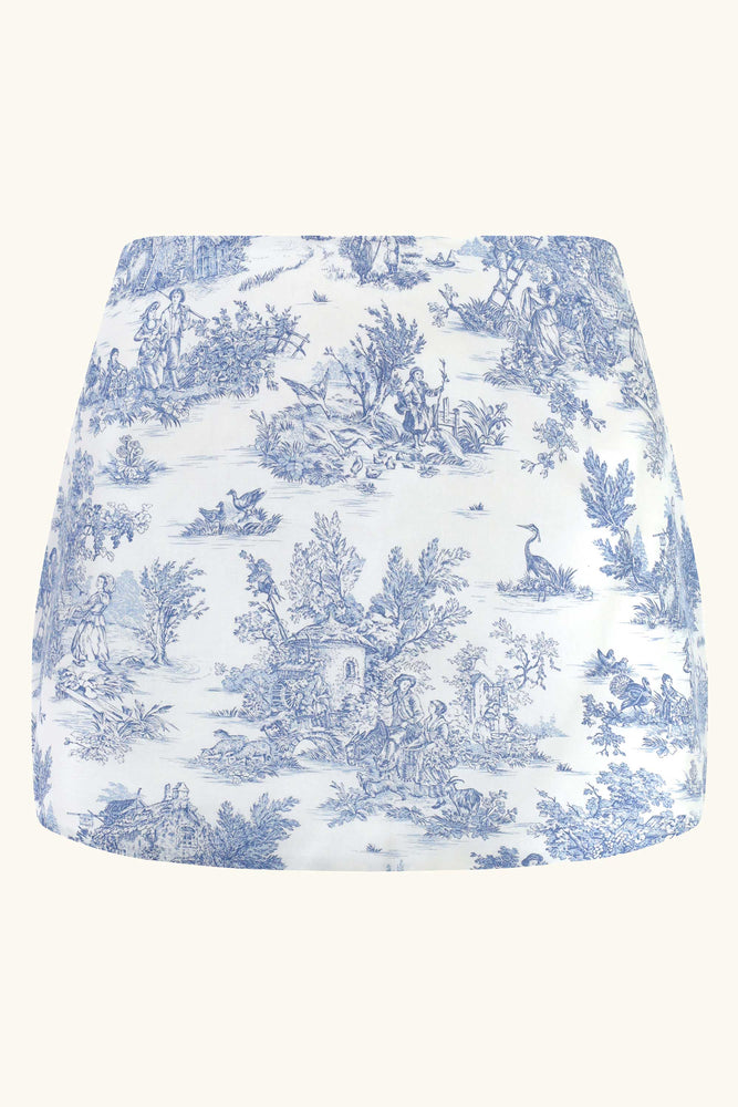 Dawn Mini Skirt ~ Blue Toile