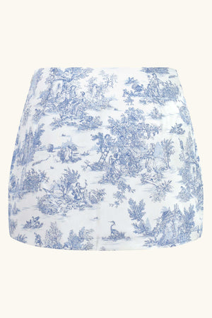 Roya Skirt in Blue Toile de Jouy