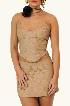 Mini-jupe Dawn ~ Brocart miel