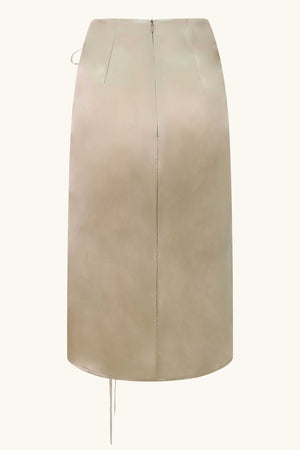 Amadi Midi Skirt Chinchilla Gold Silk