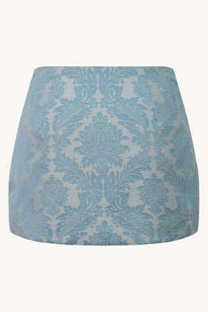 Dawn Mini Skirt ~ Blue Brocade