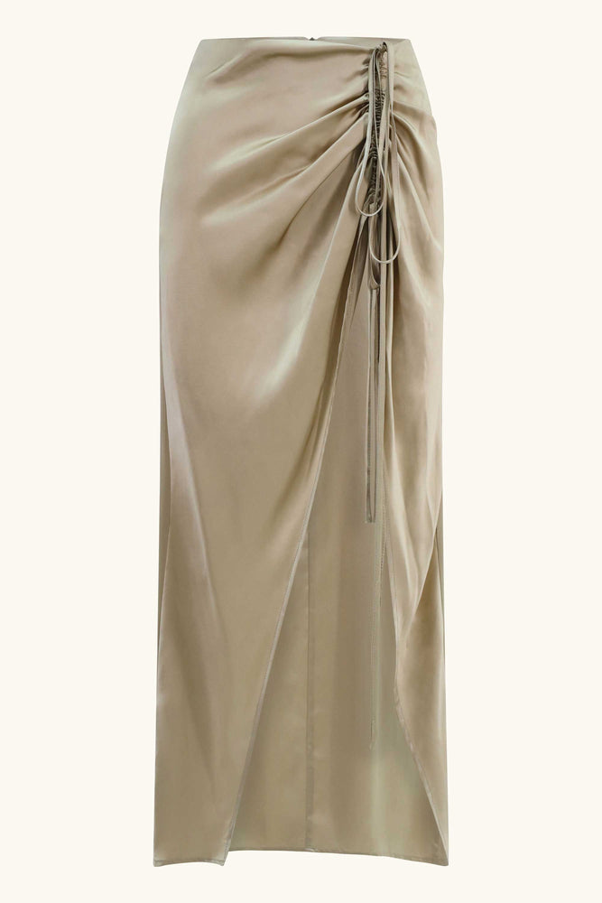 Amadi Maxi Skirt Chinchilla Gold Silk