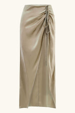 Amadi Maxi Skirt Chinchilla Gold Silk