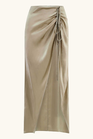 Amadi Maxi Skirt Chinchilla Gold Silk