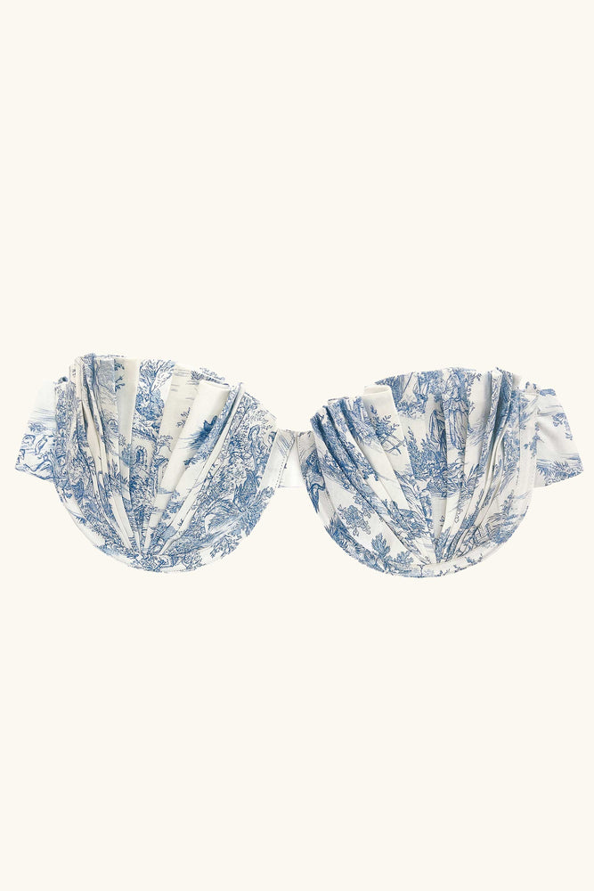 
            
                Load image into Gallery viewer, Seashell Bra Top Blue Toile
            
        