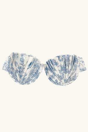 Seashell Bra Top Blue Toile