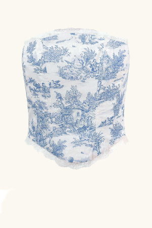 
            
                Load image into Gallery viewer, Aurora Corset  ~ Blue Toile
            
        