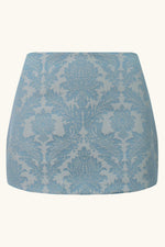 Dawn Mini Skirt ~ Blue Brocade