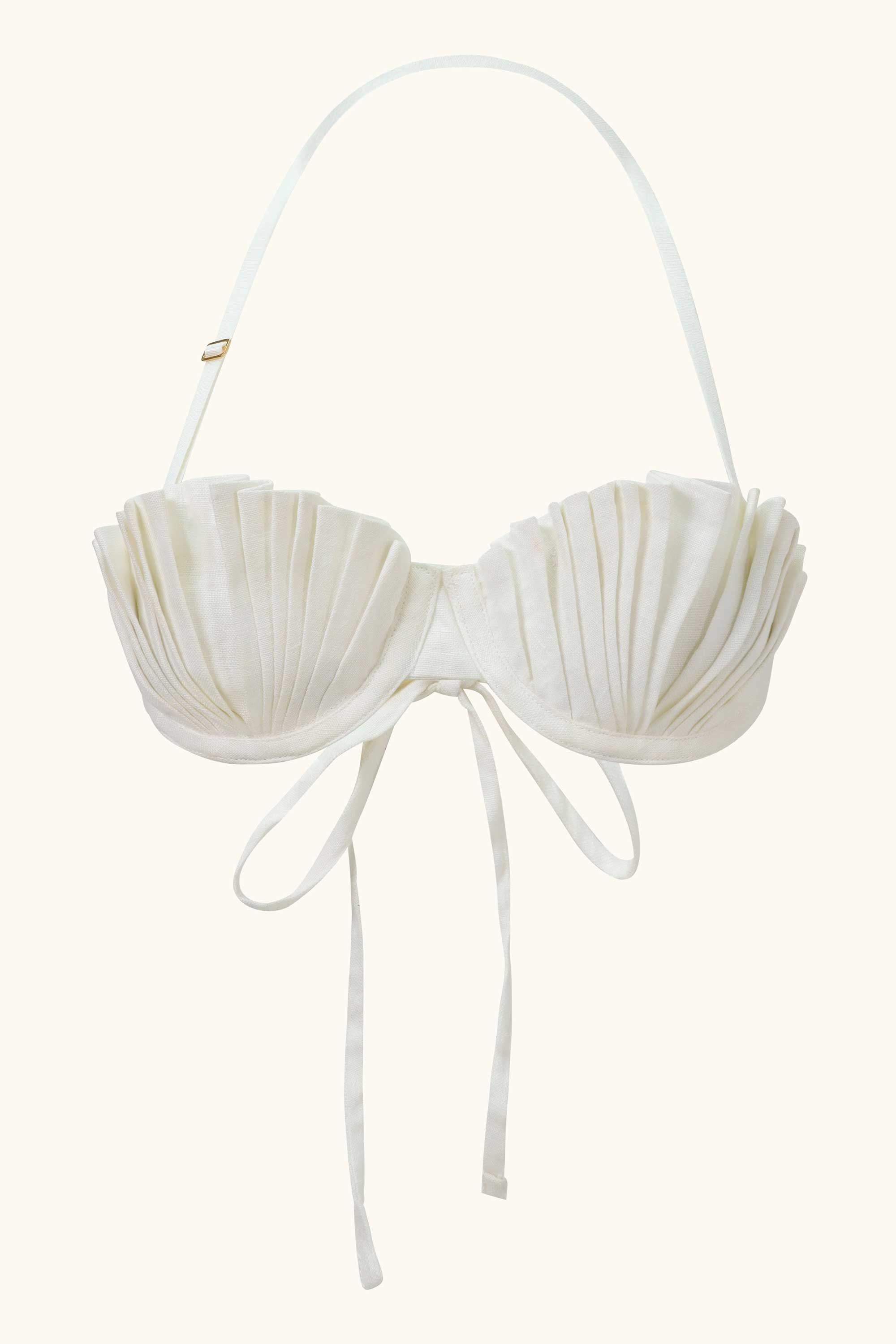 Spangled Shell Bra Seashell Bra Top Ivory White – Idáh