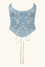 Niara Corset  ~ Blue Brocade