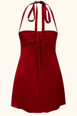 Angelina Dress Cherry Red Silk Idh Angelina Dress Cherry Red Silk Idh