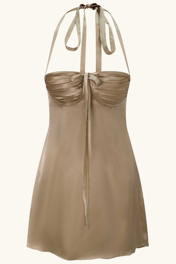 Angelina Dress Chinchilla Gold Silk