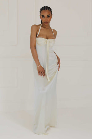 Angelina Silk Maxi Dress Ivory White Silk Idh Angelina Silk Maxi Dress Ivory White Silk Idh