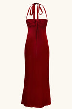 Angelina Silk Maxi Dress Cherry Red Silk
