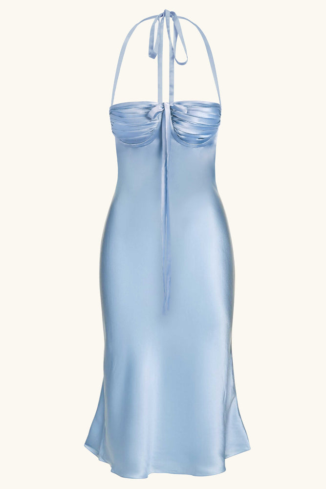 Angelina Midi Dress Cinderella Blue Silk