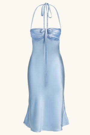 Angelina Midi Dress Cinderella Blue Silk