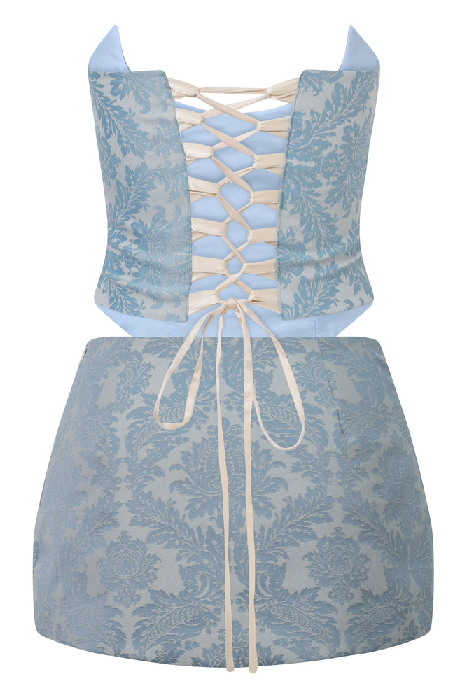 Niara Set  ~ Blue Brocade