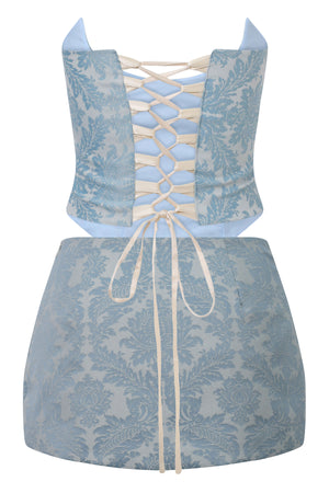 Niara Set  ~ Blue Brocade