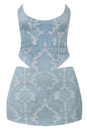 Niara Set  ~ Blue Brocade