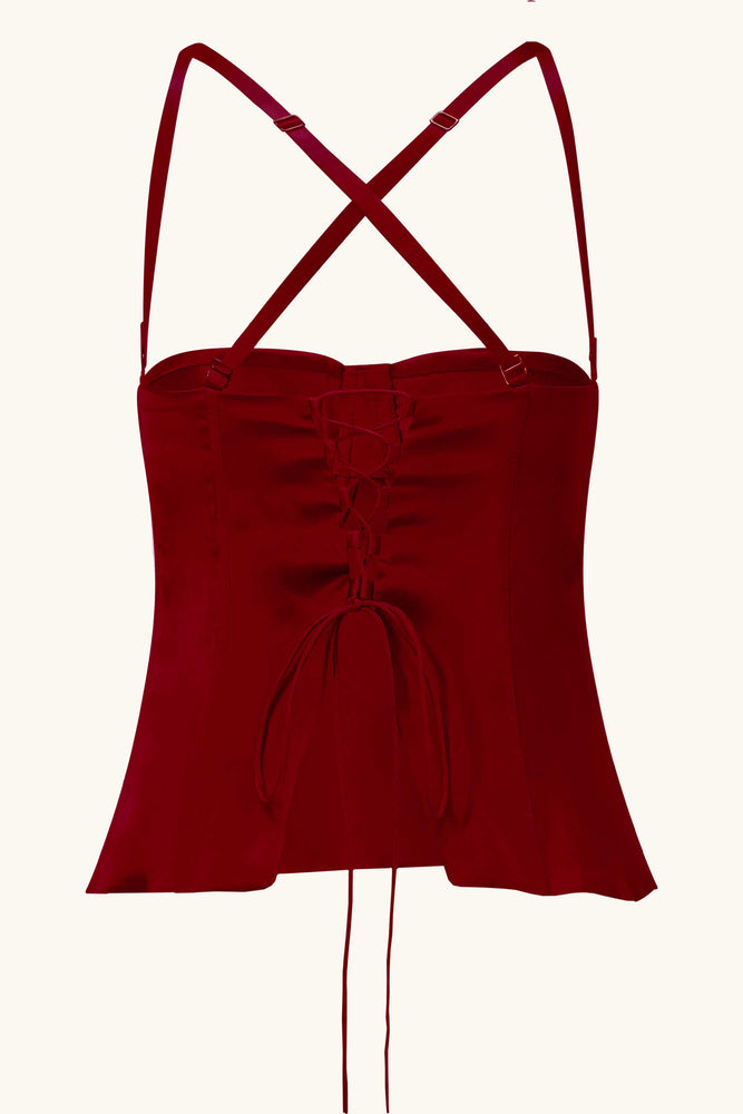 Amira &amp; Dawn Mini ensemble en soie rouge cerise