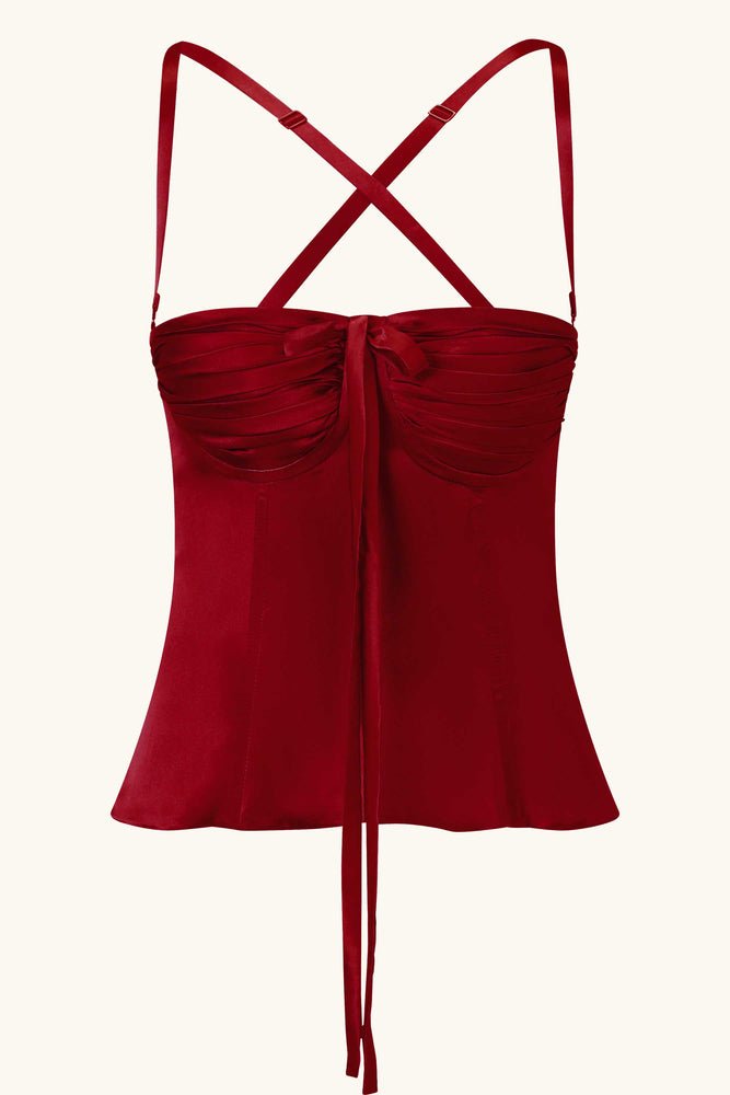 Amira Bustier Rouge Cerise