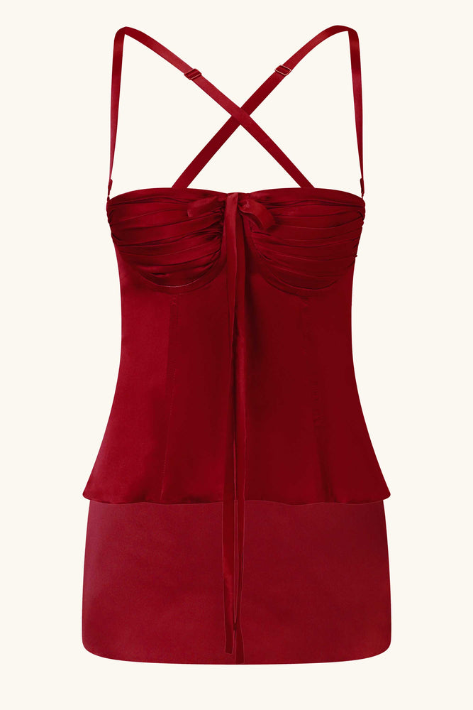 Amira & Dawn Silk Mini Set Cherry Red