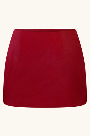 Mini-jupe Dawn ~ Soie rouge cerise