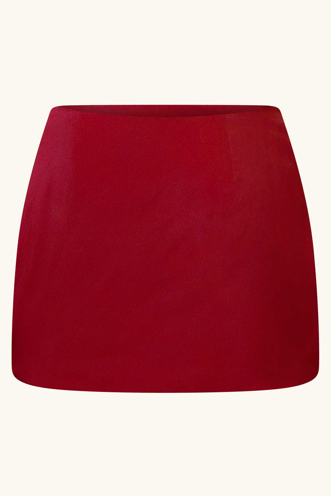 Amira &amp; Dawn Mini ensemble en soie rouge cerise